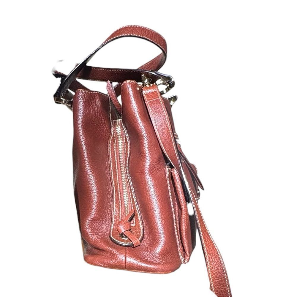 BVLGARI Brown Grained Leather Becky Handbag - Picture 6 of 16